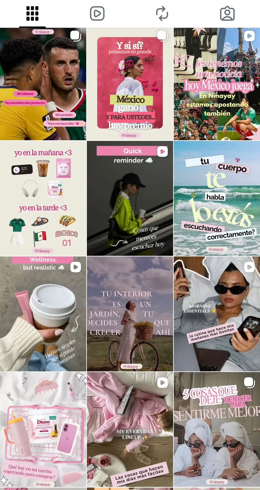 Segunda vista del feed reciente de Ninayay