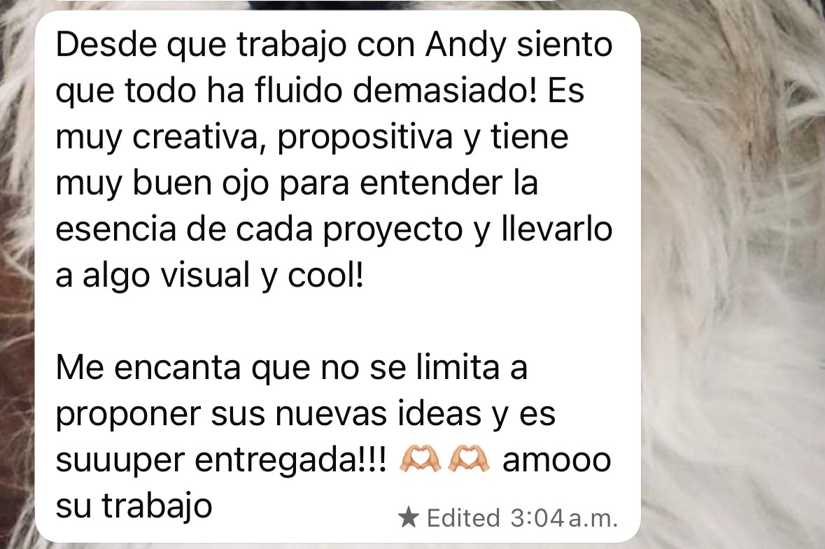 Testimonio de María sobre la creatividad y dedicación de Andrea