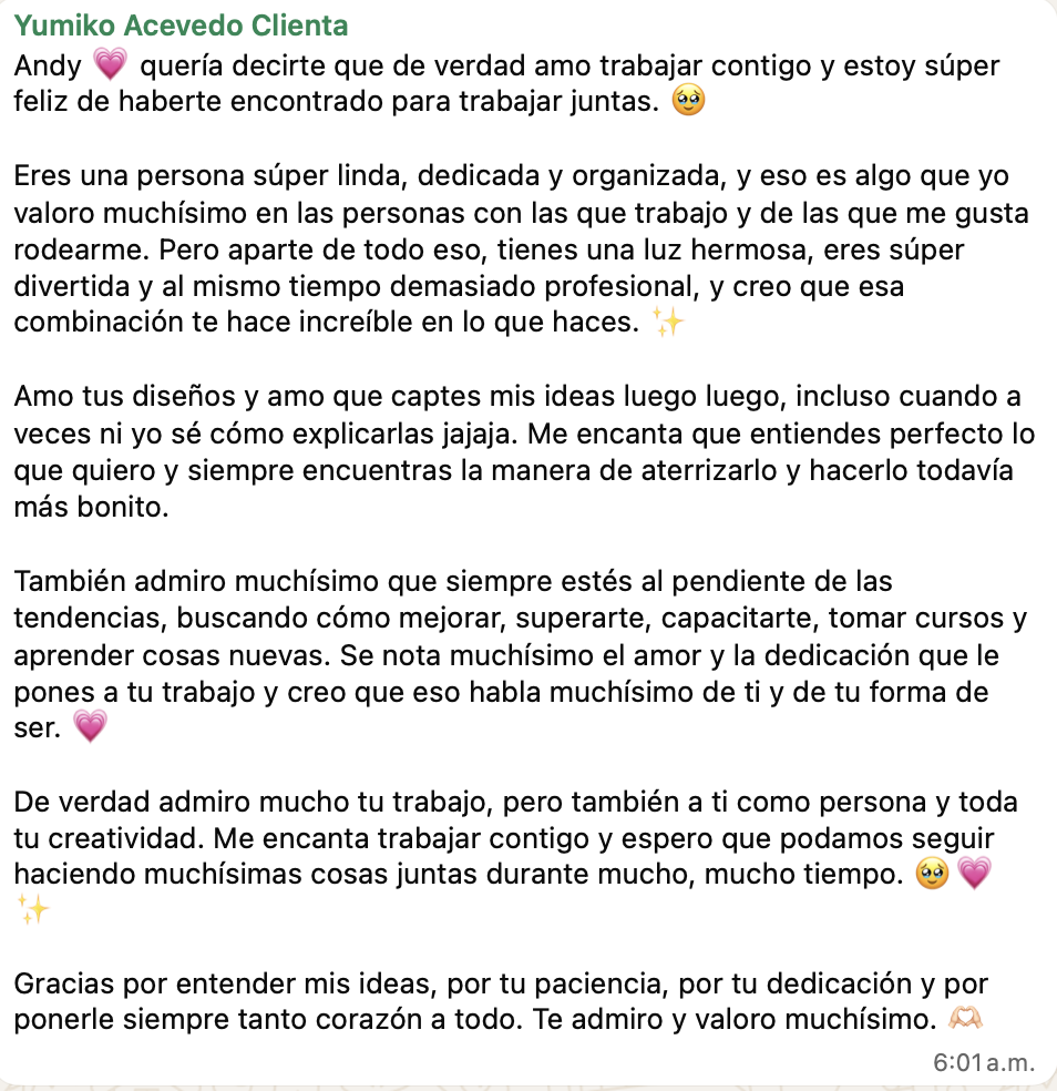 Testimonio completo de Yumiko sobre trabajar con Andrea